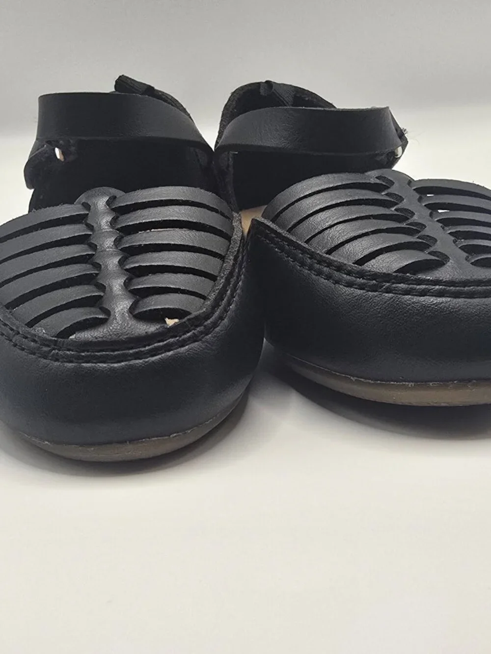 Faux-Leather Ankle-Strap Huarache Flats for toddler girls from Old Navy size 6